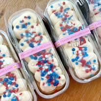 Packaged sugar cookies with festive sprinkles