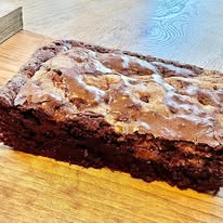 Thick fudgy chocolate brownie